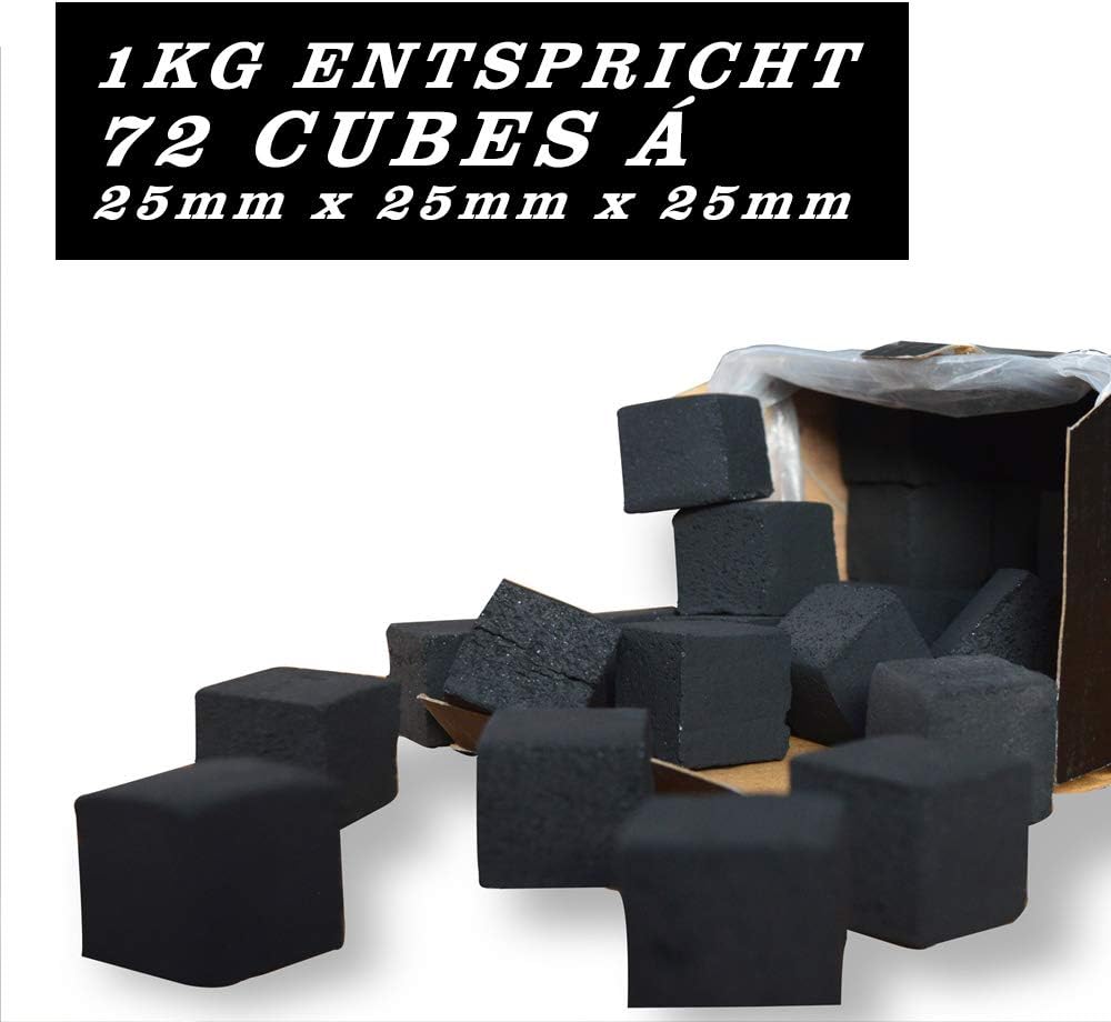 Kokosnuss Naturkohle Würfel 25x25 mm, Consumer 2kg