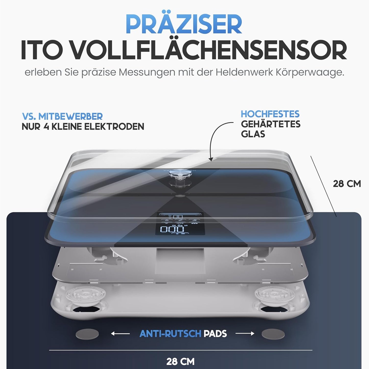 Personenwaage mit App, Dunkelblau (Design Harmony)