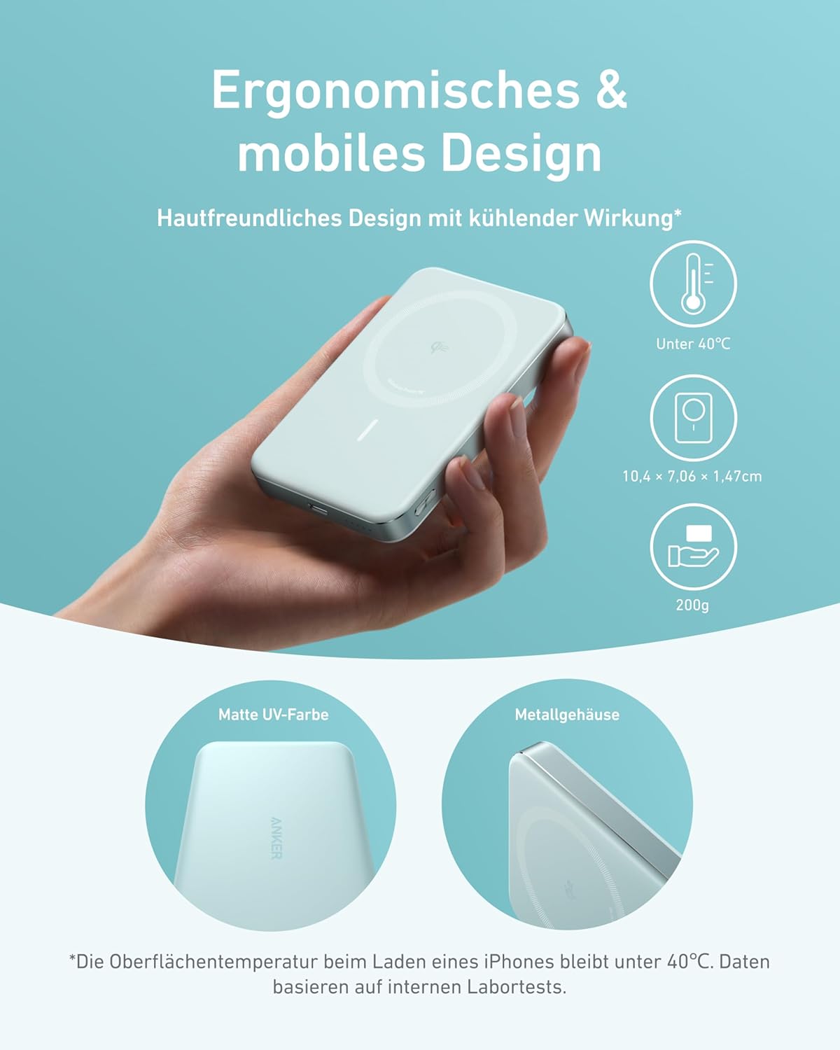 MagGo Powerbank für iPhone 15/14/13/12, Grün