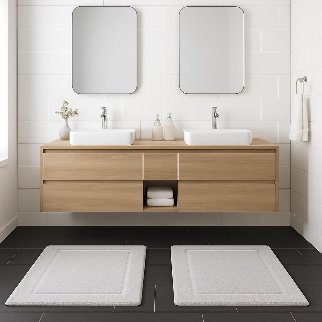 10er-Set Badvorleger, 50x70 cm, 10x Badvorleger Silber