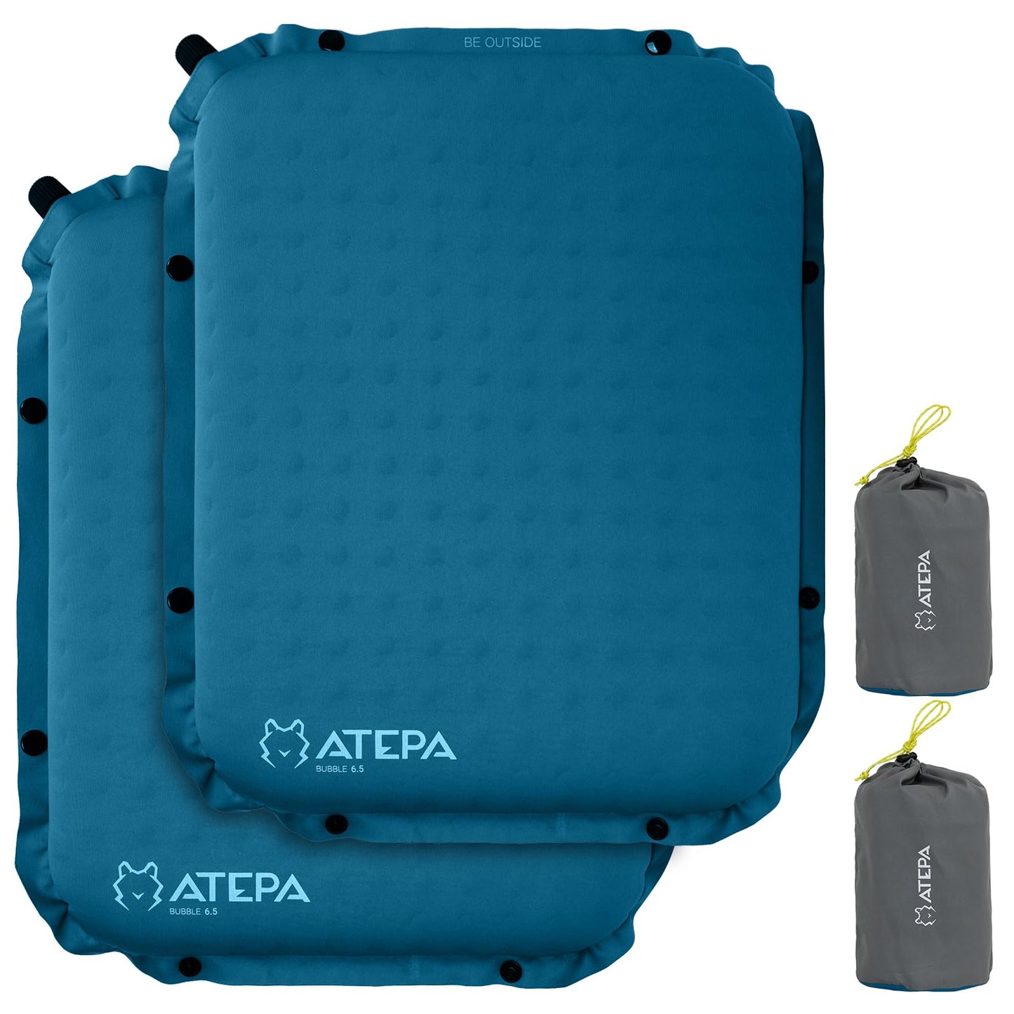 Faltbares Sitzkissen-Set, Blau 2er Pack 42 x 33 x 6,5 cm