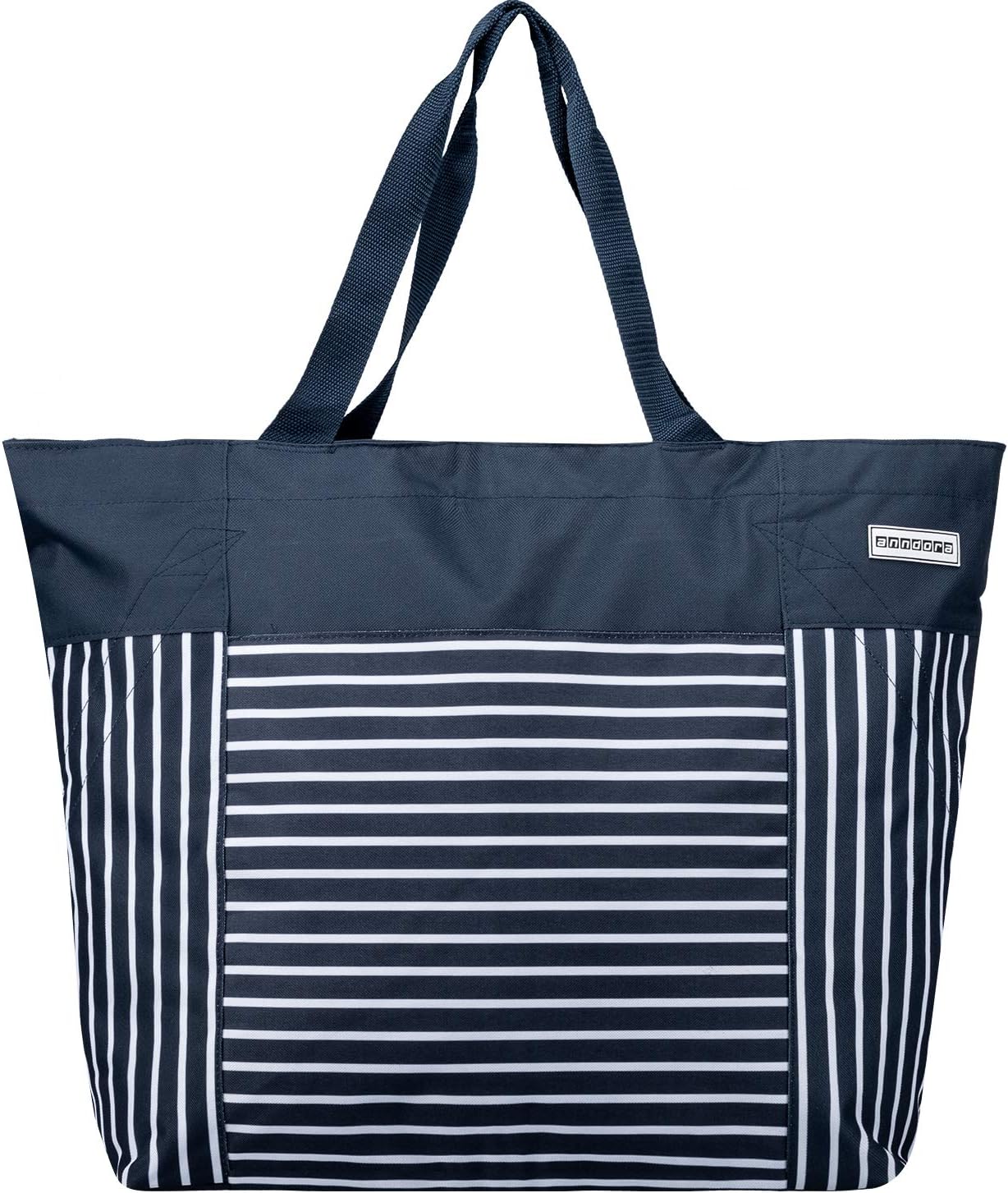 Strandtasche, Navy Blau Weiss
