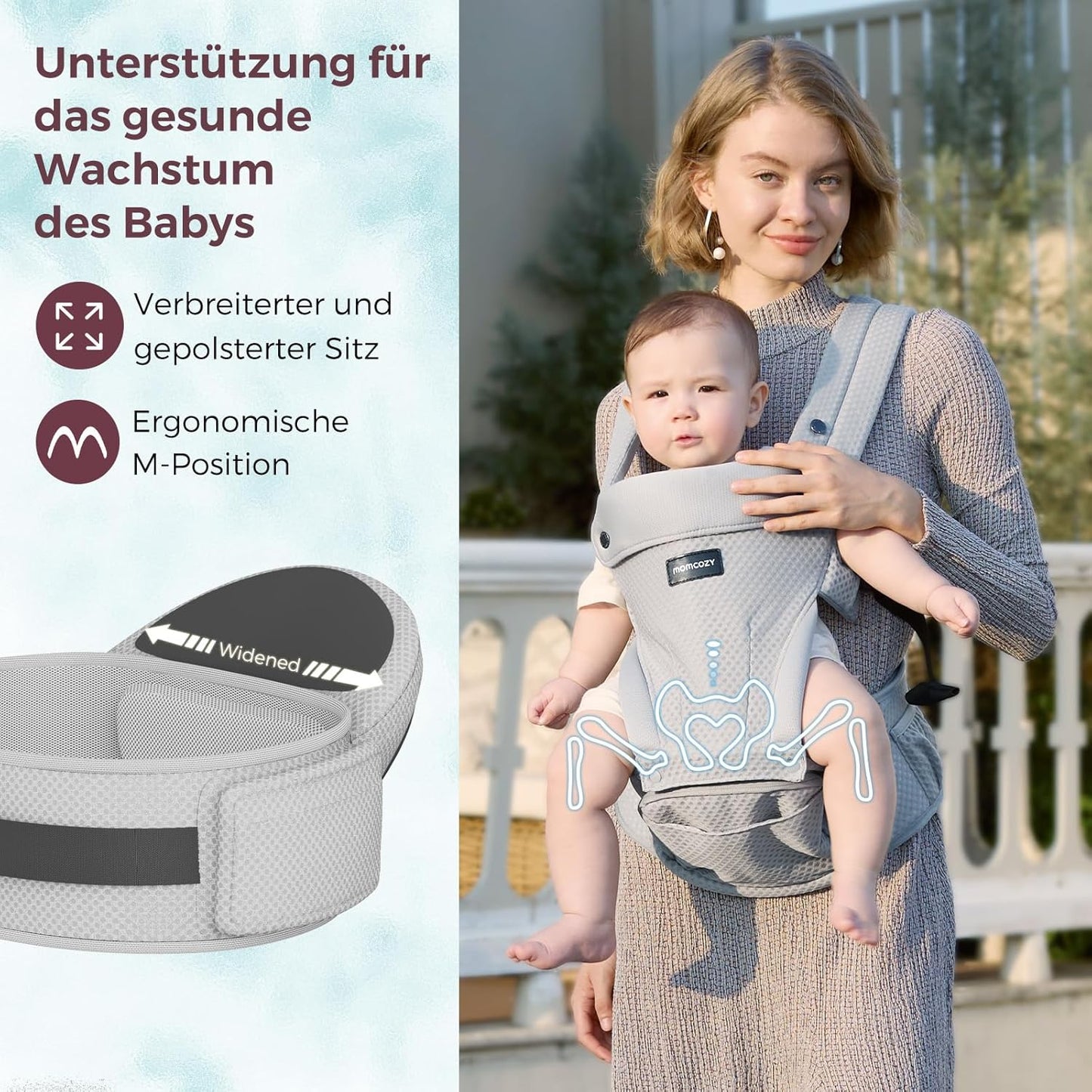 2-in-1 Babytrage, Grau