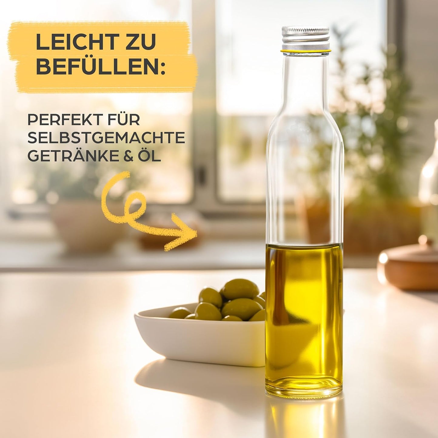 6er-Set Glasflaschen, 6x 500ml