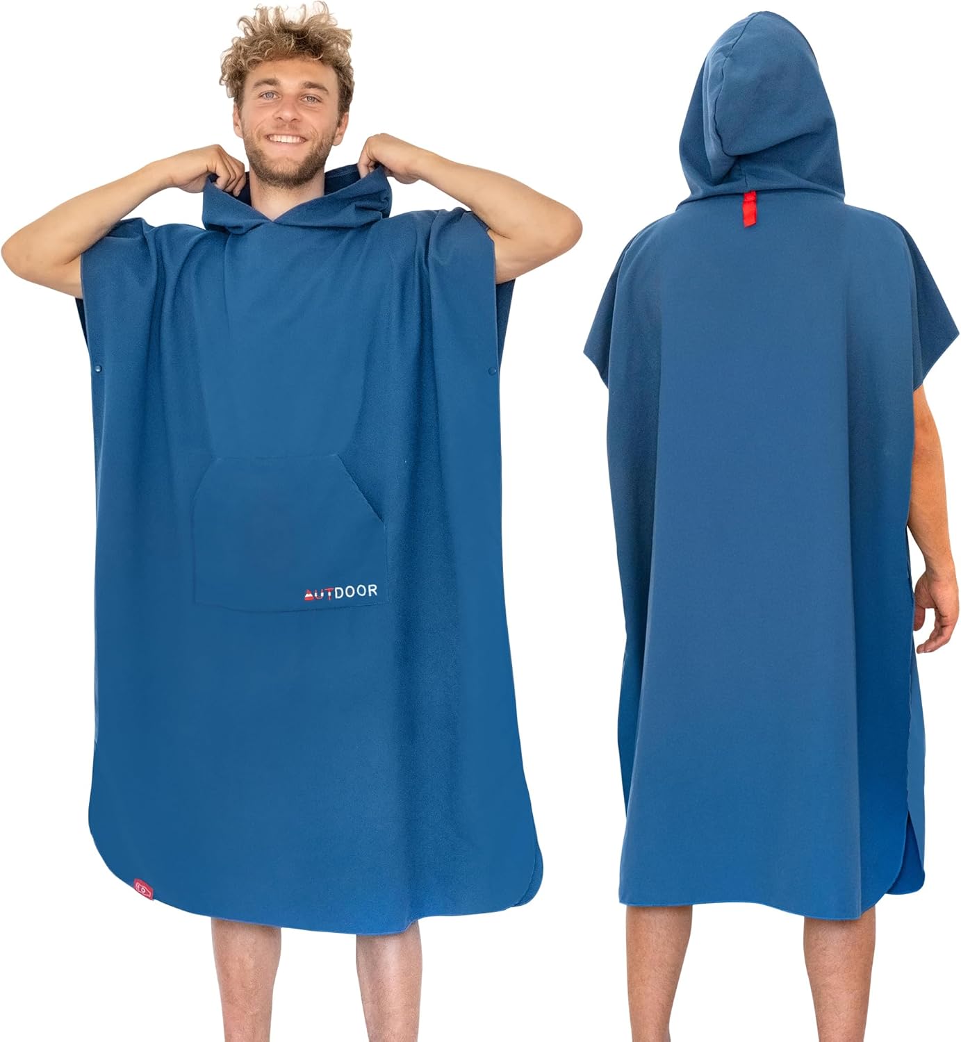 Mikrofaser Badeponcho, Large Blau