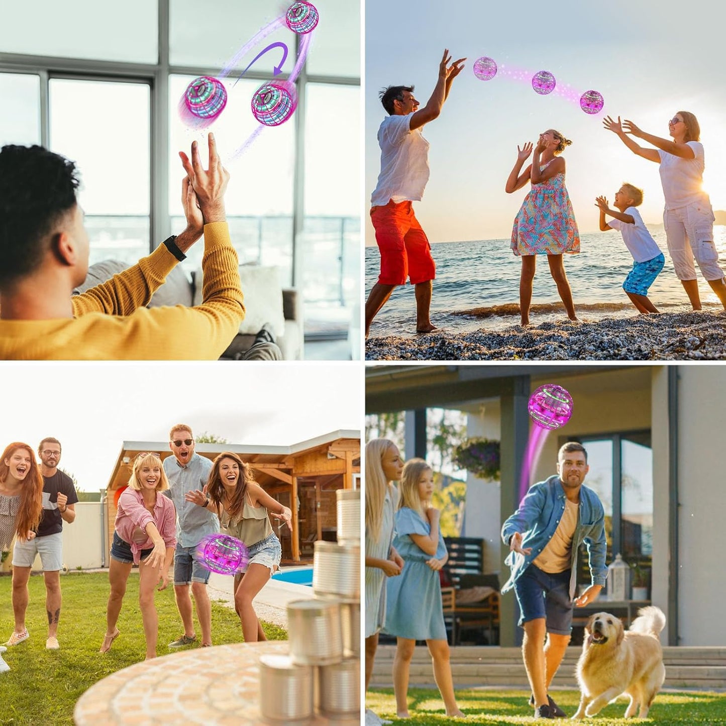 Fliegender Ball mit LED-Hover Spinner Toy, Lila