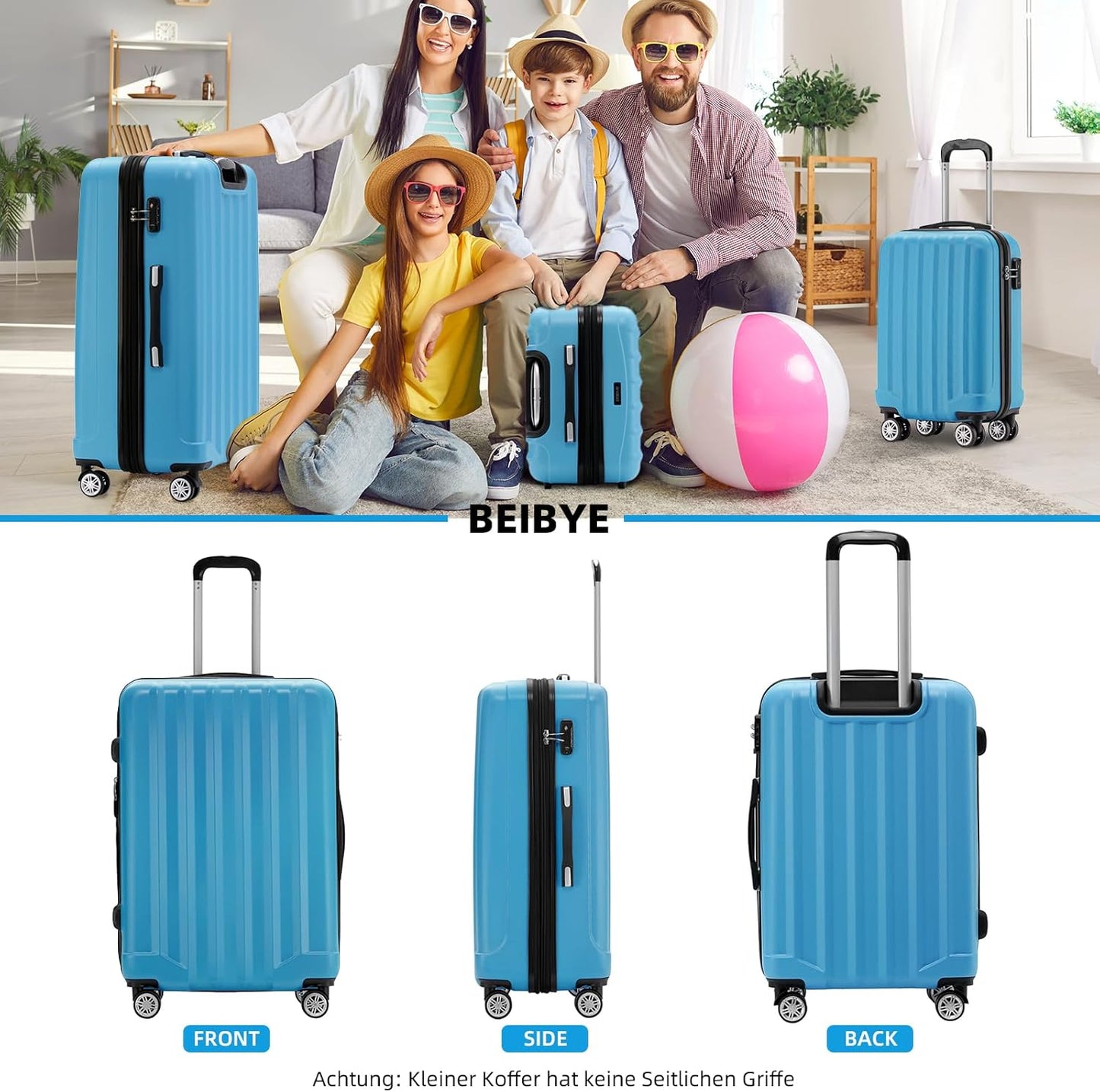 Reisekoffer Hartschalen-Set, Turquoise Set