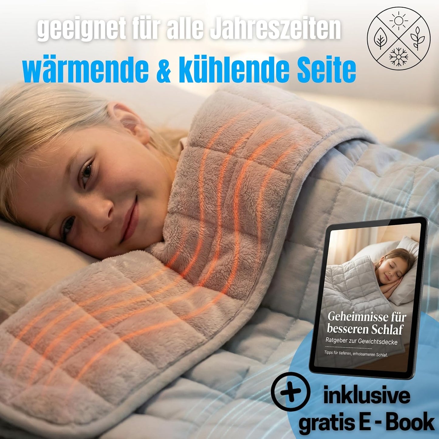 Gewichtsdecke für Kinder, 135 x 200cm, 3.5kg