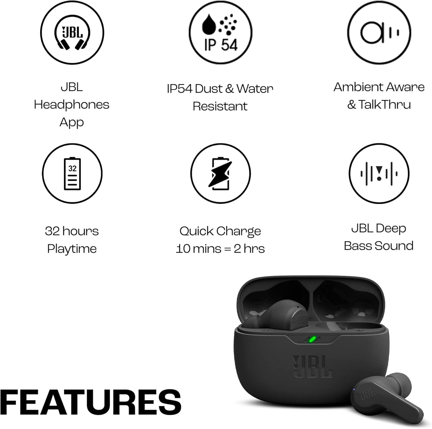 Kabellose In-Ear Ohrhörer Wave Beam mit Freisprechfunktion, Single