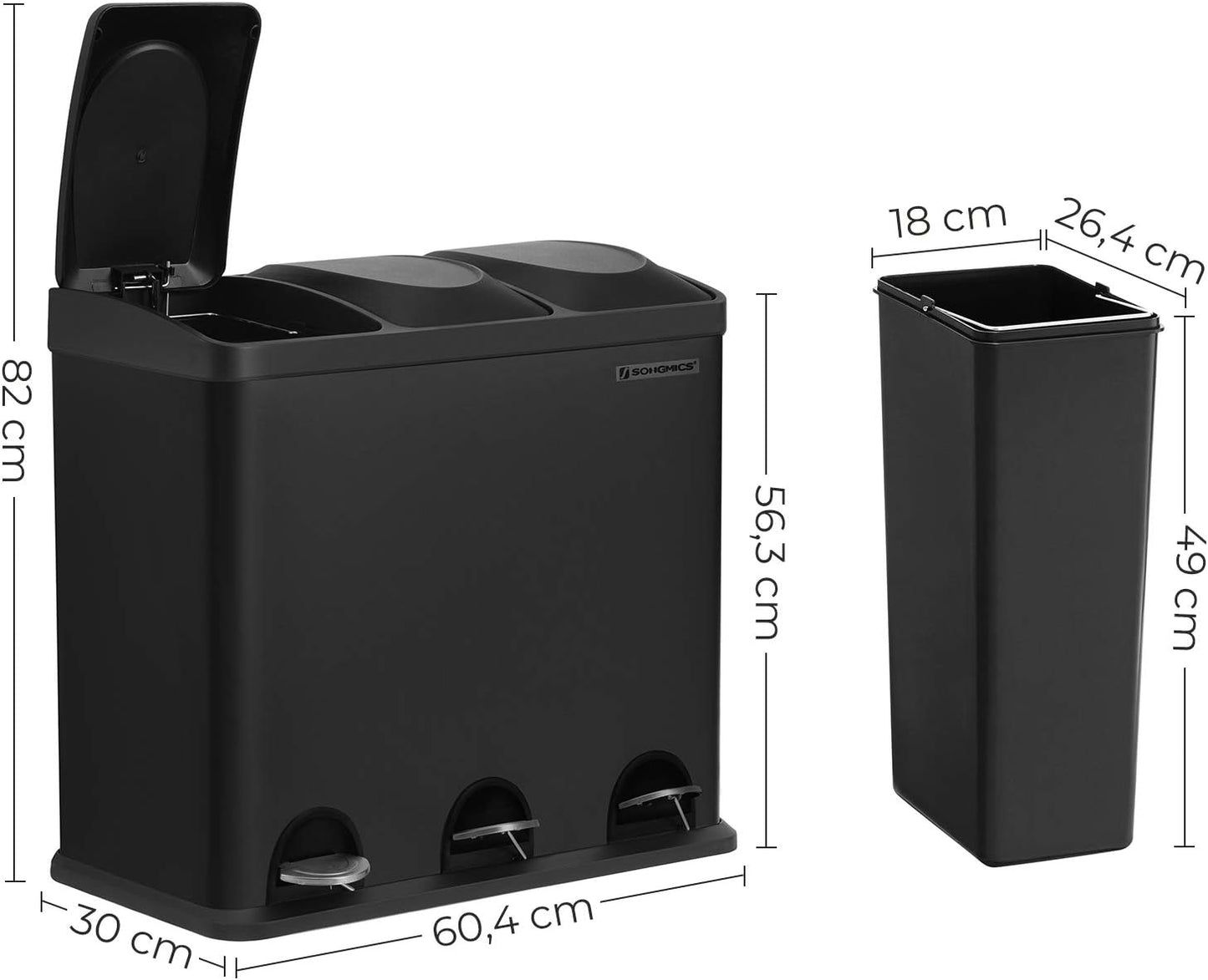 Mülltrennsystem, Schwarz