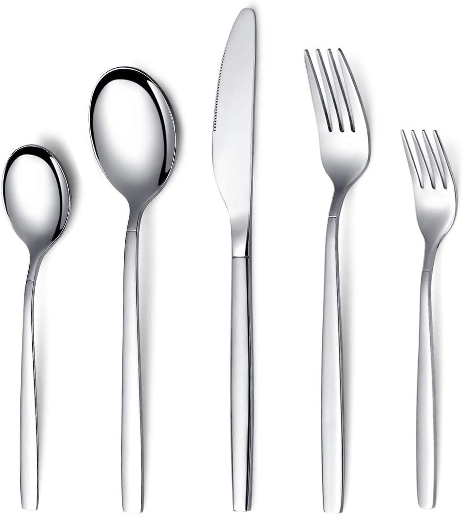 Edelstahl Besteckset für 6 Personen (30-teilig), 07. Silber