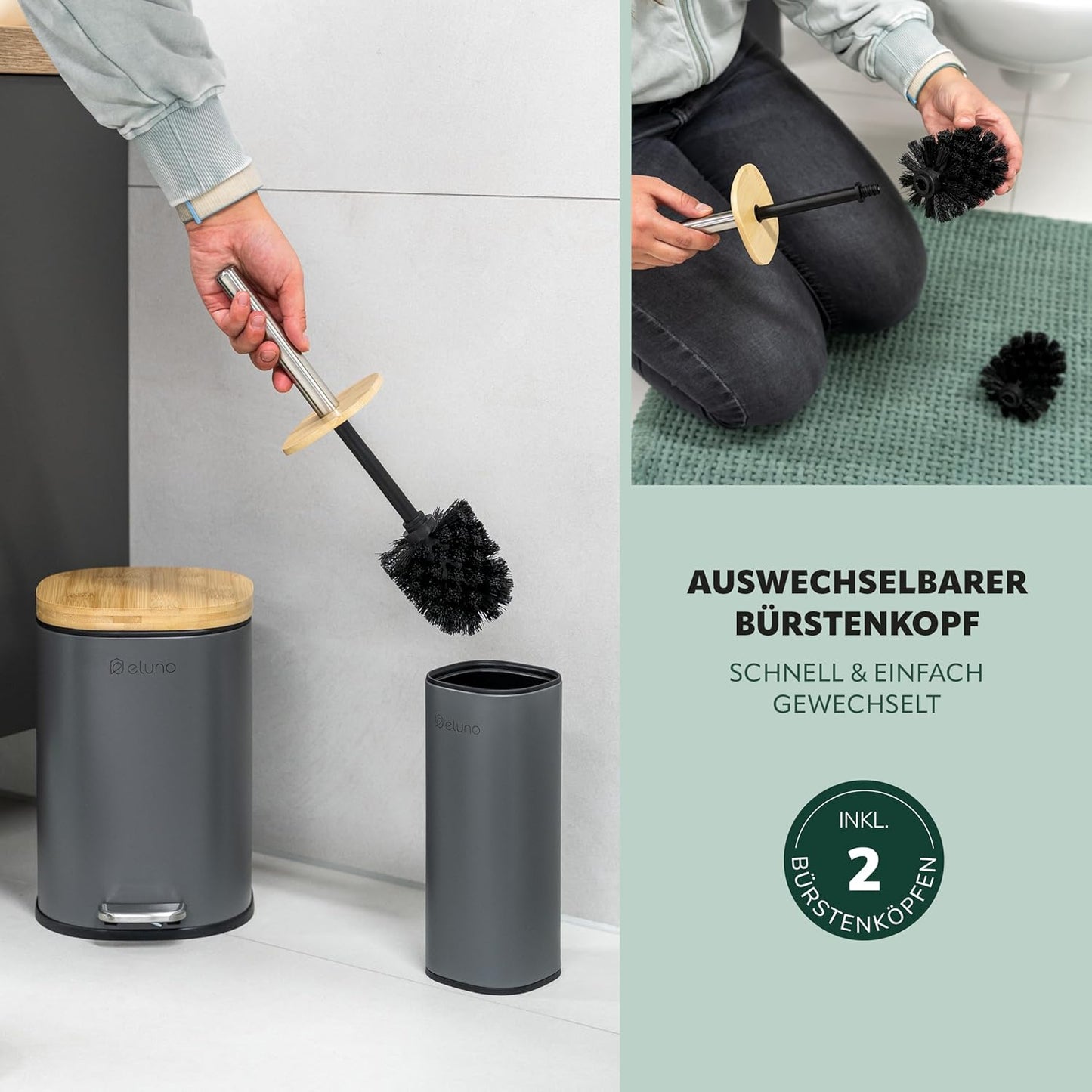 2-teiliges Badezimmer-Set Framura, Grau