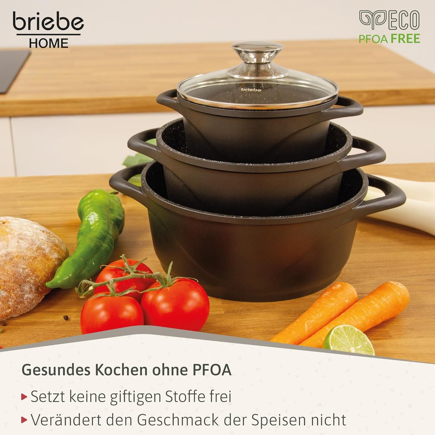 Topfset Induktion 6-teilig mit Antihaftbeschichtung
