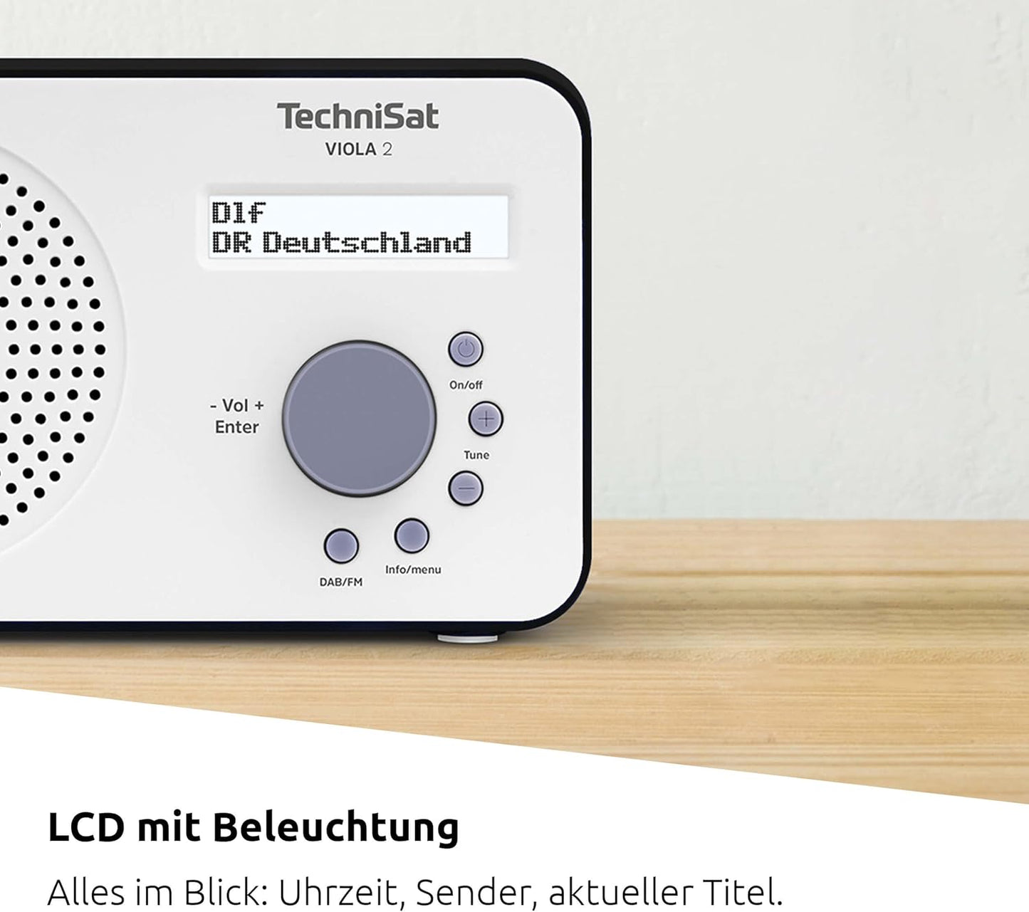 Tragbares DAB-Radio VIOLA 2 mit Kopfhöreranschluss, weiss/schwarz ; DAB+