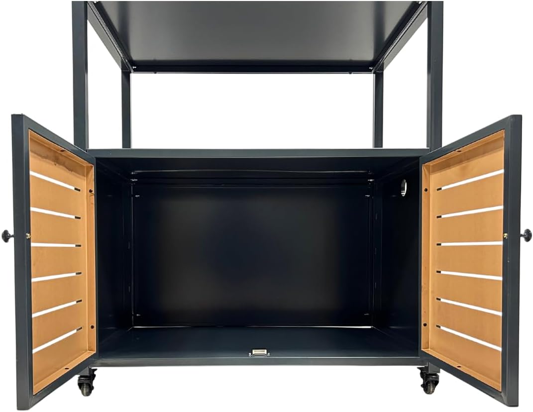 Grilltisch, 1 Küchenwagen mit Rückenwand