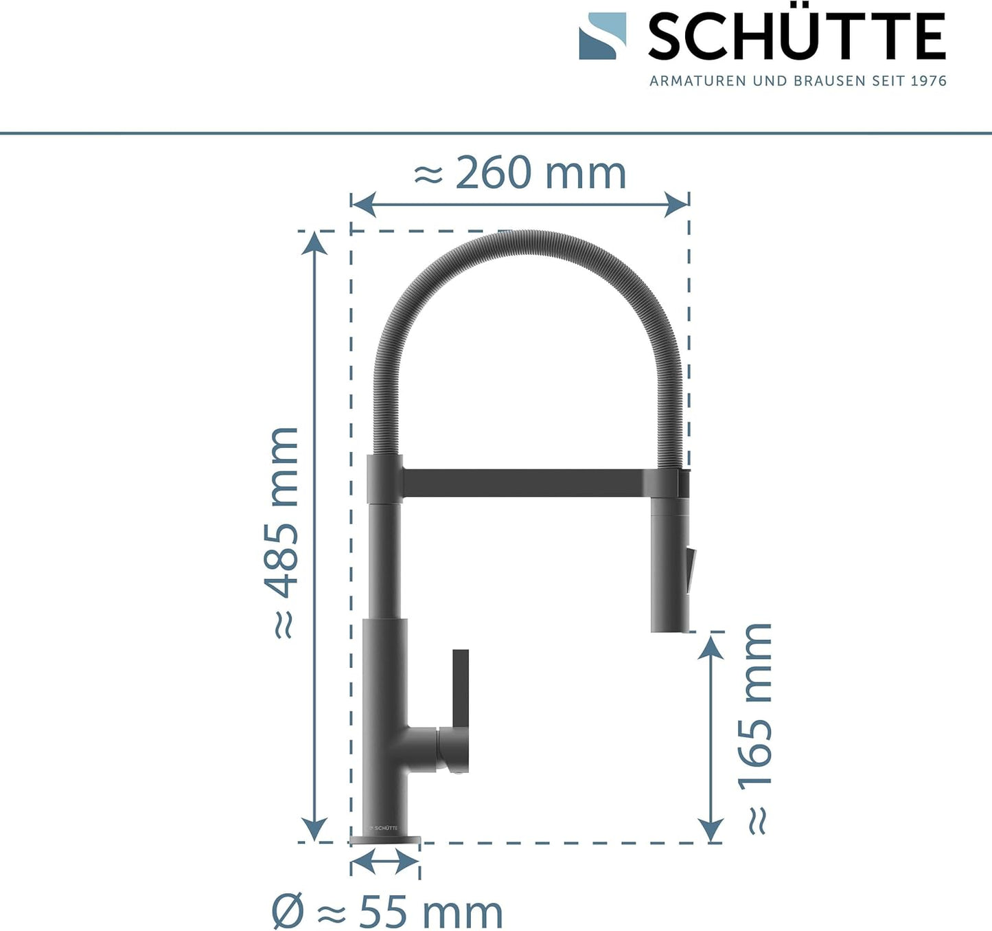 Küchenarmatur mit ausziehbarer Geschirrbrause, Graphit