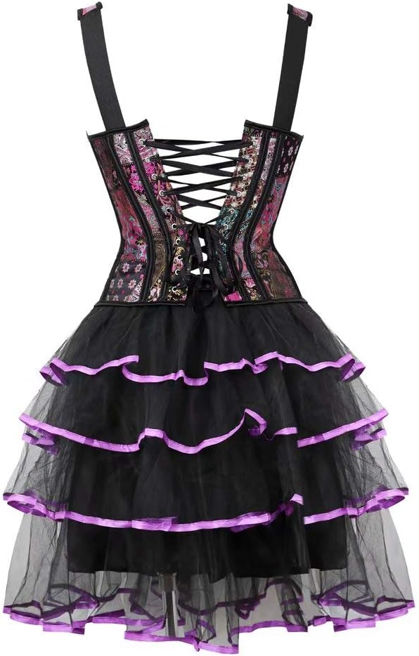Korsettkleid mit Schnürung, S, Lila