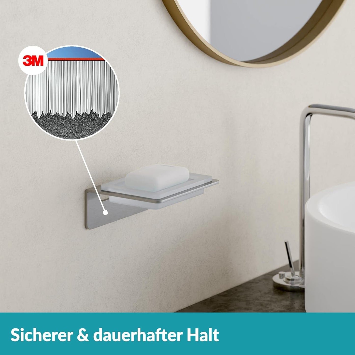 Seifenschale zur Wandmontage ohne Bohren