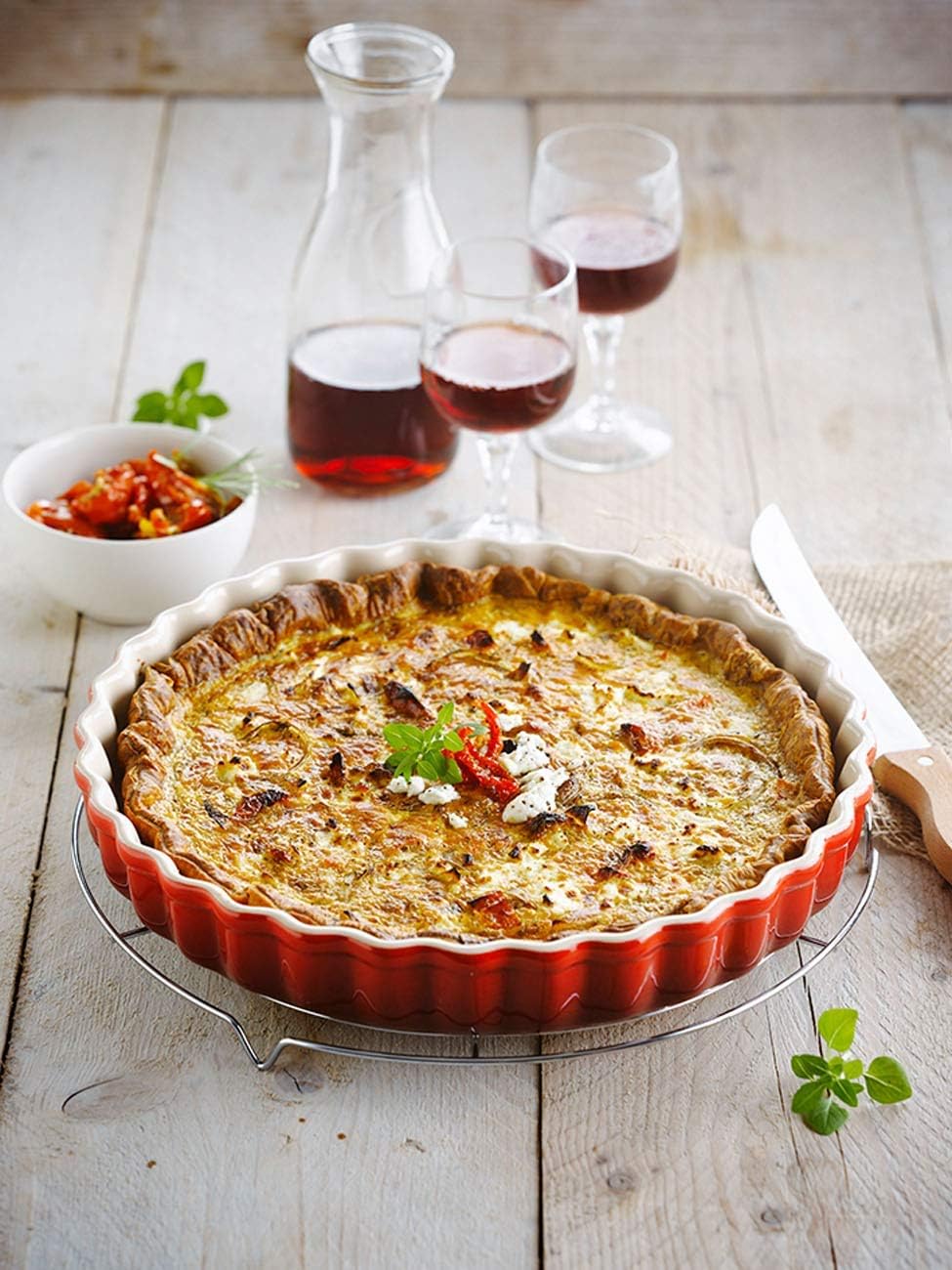 Tarte-Form aus Steinzeug, 28 cm Kirschrot