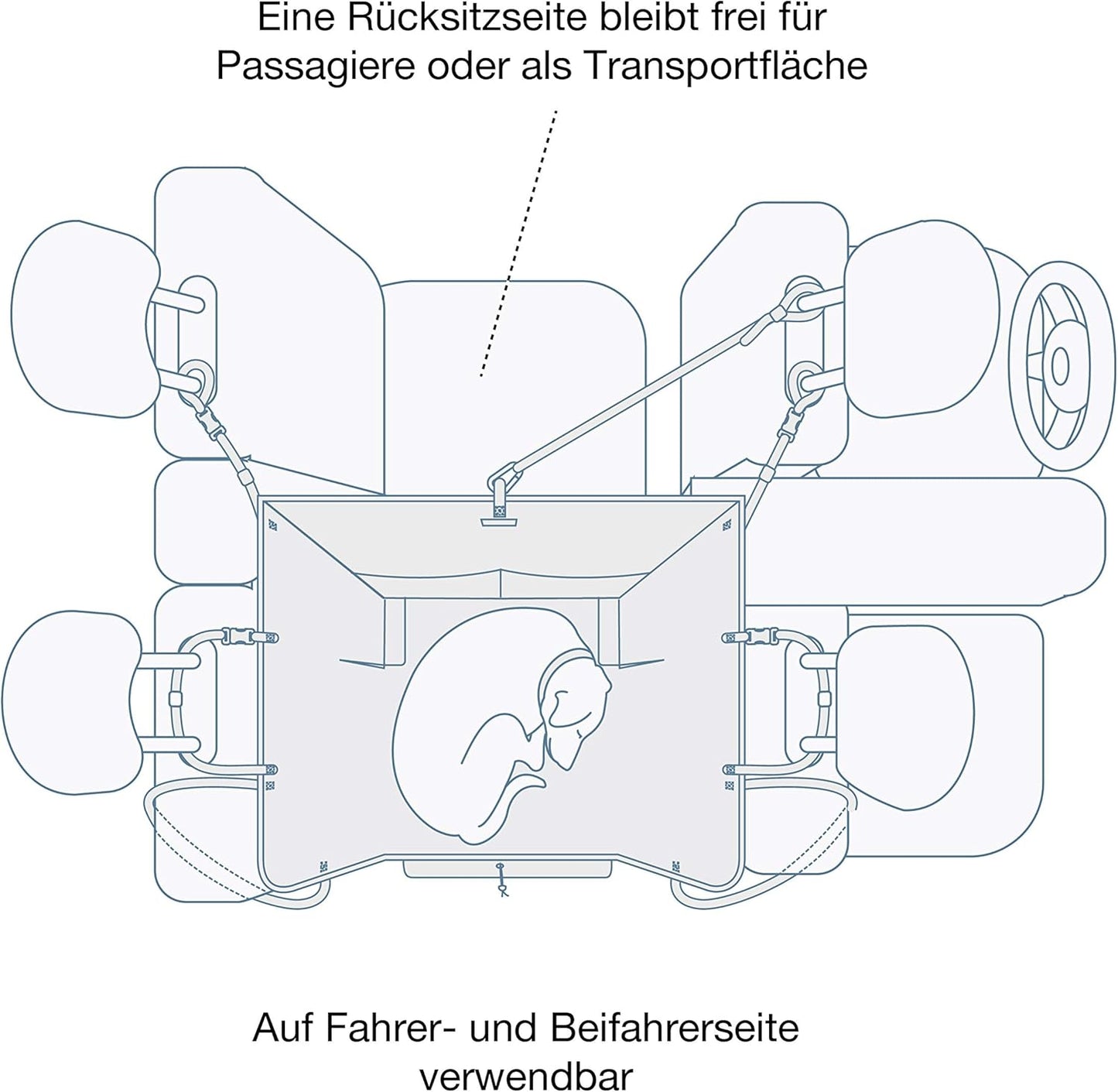 Heather Hunde-Hängematte - halbe Breite, Heather Halb-hängematte Grau