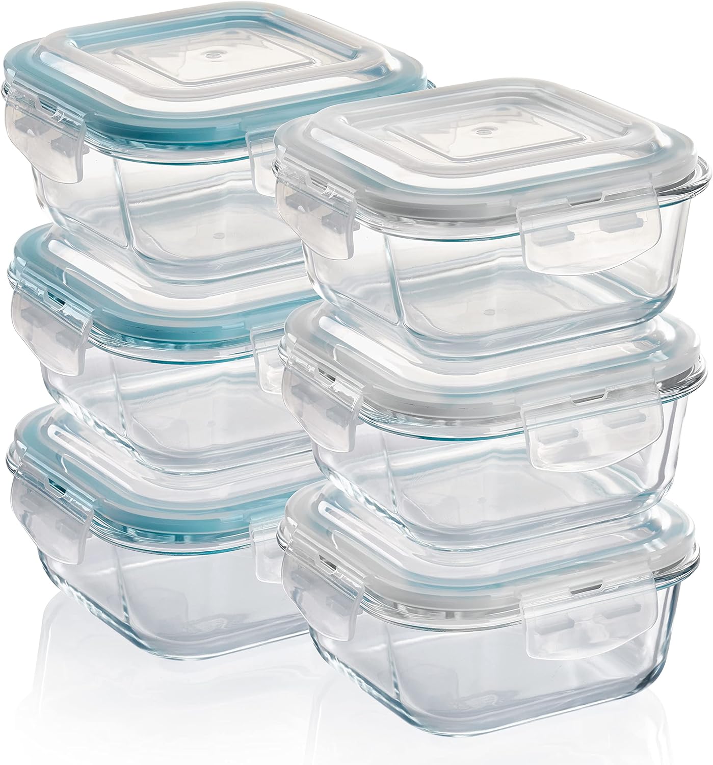 Frischhaltedosen Set, 6 x 520 ml, Quadratisch
