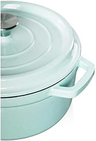 Gusseisen-Schmortopf mit Deckel, Hellblau 4.7L