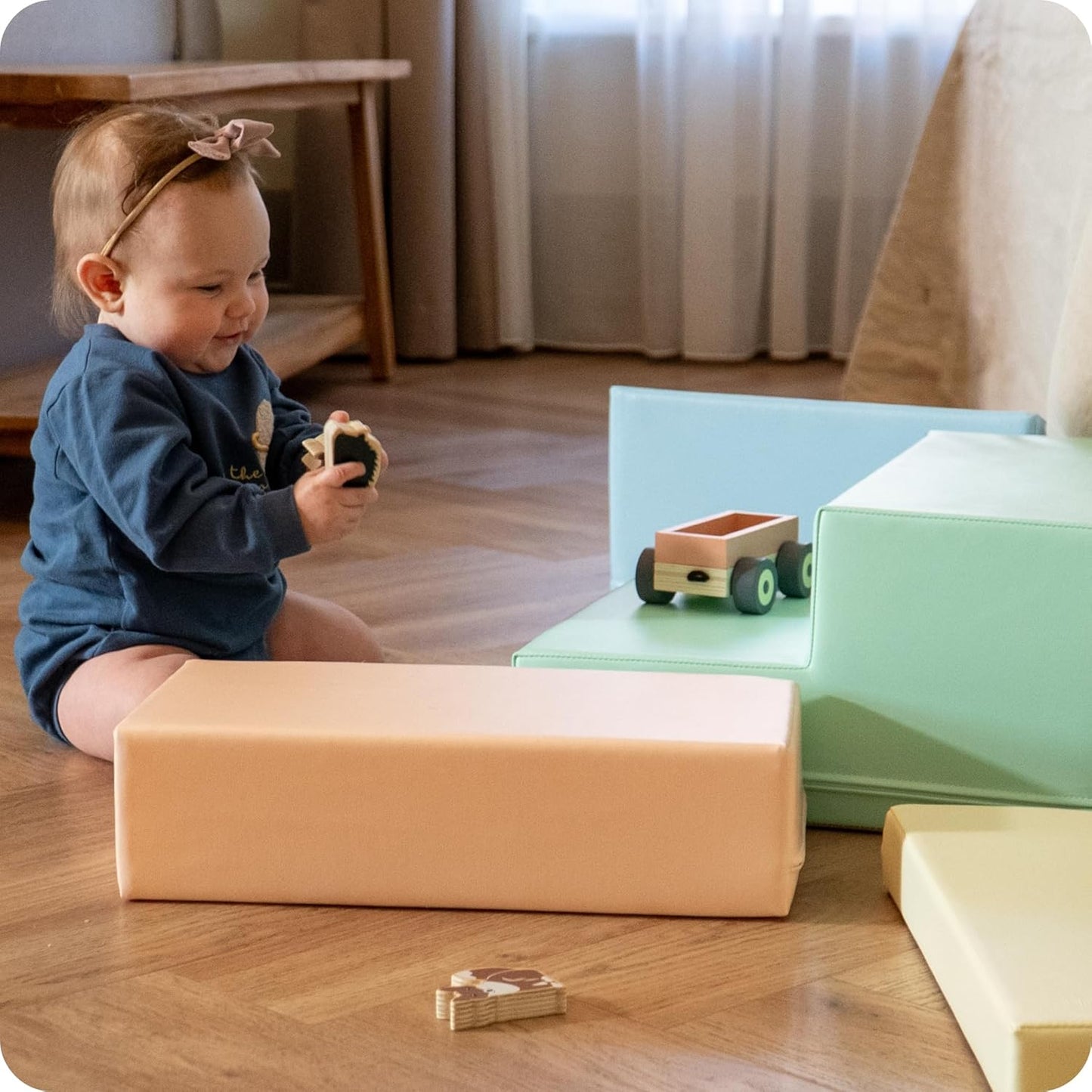 Softbausteine Corner Climber Set für Kleinkinder, Helles Pastell