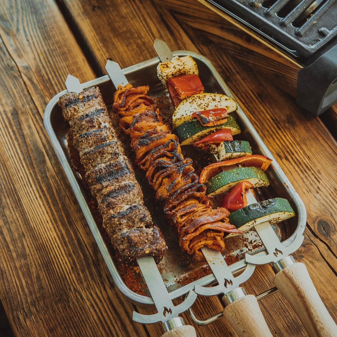 BBQ-Drehspiess Set, Grillspiess Set
