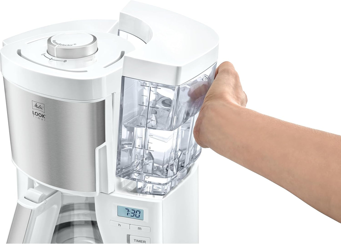 Look V Perfection 1025-05 Filterkaffeemaschine mit Tropfstopp, Weiss, mit Glaskanne, Single