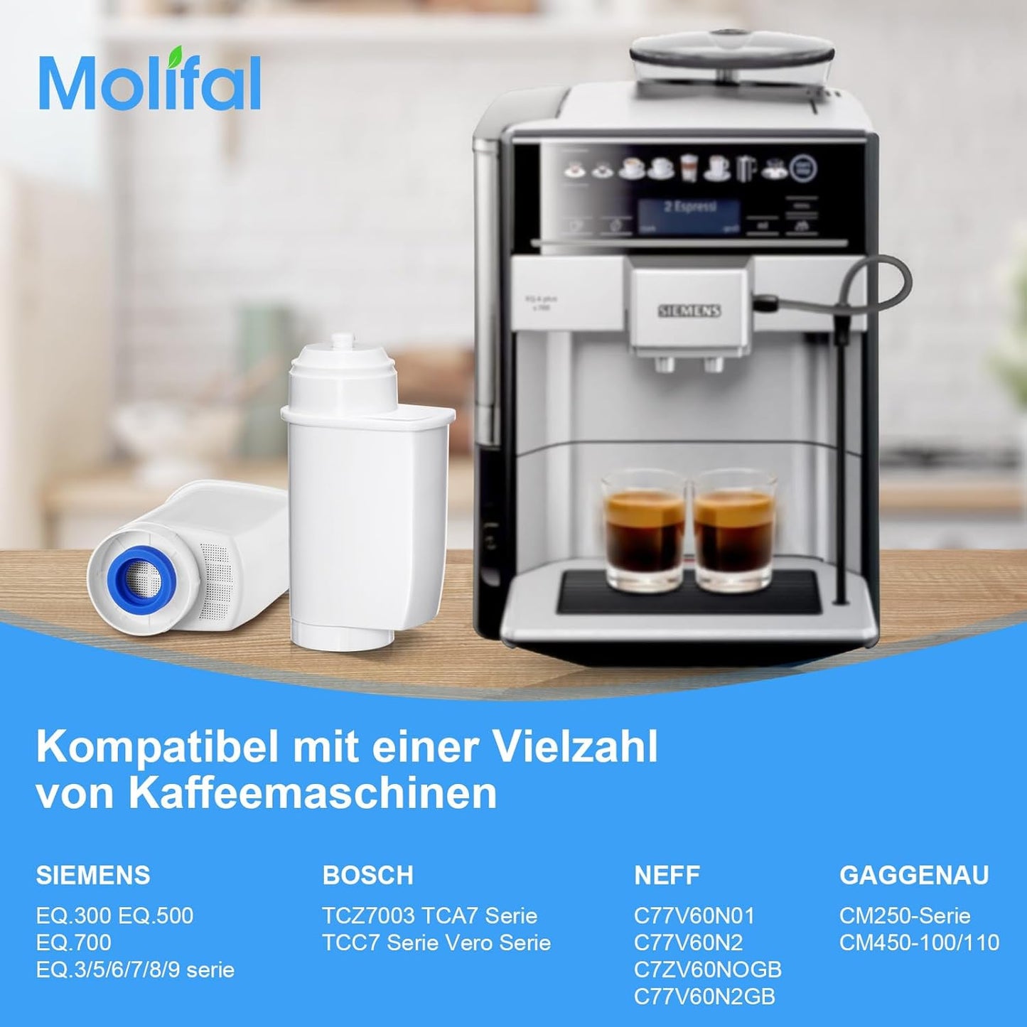 Ersatzwasserfilter für EQ Series Kaffeemaschinen (6 Stück), 6
