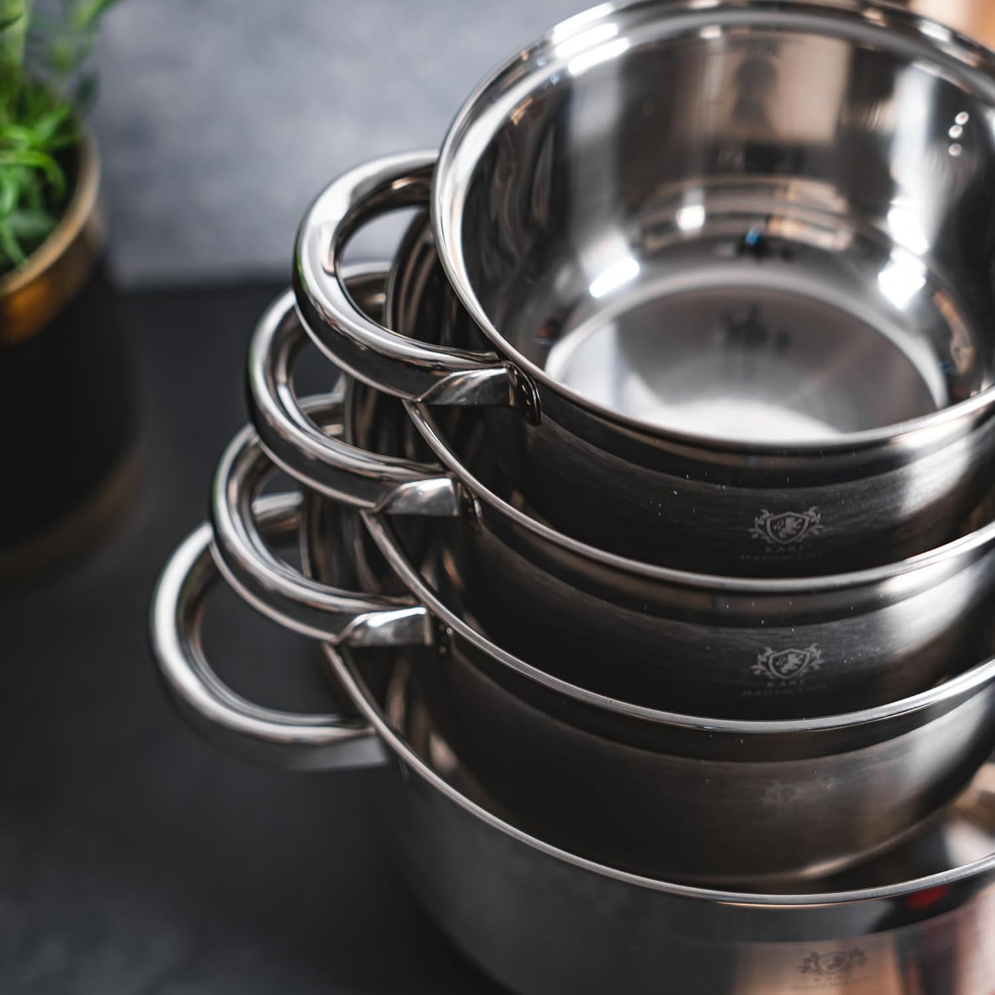 Topfset Induktion 4-teilig mit Glasdeckel