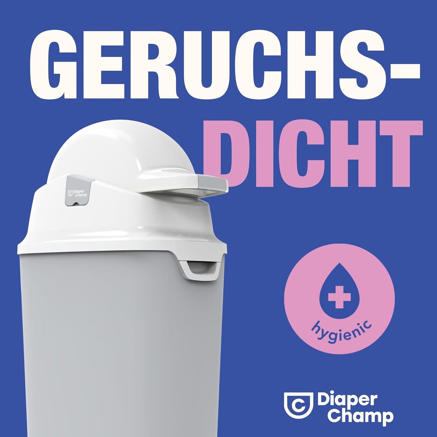 Geruchsdichter Windeleimer One Maxi, silber