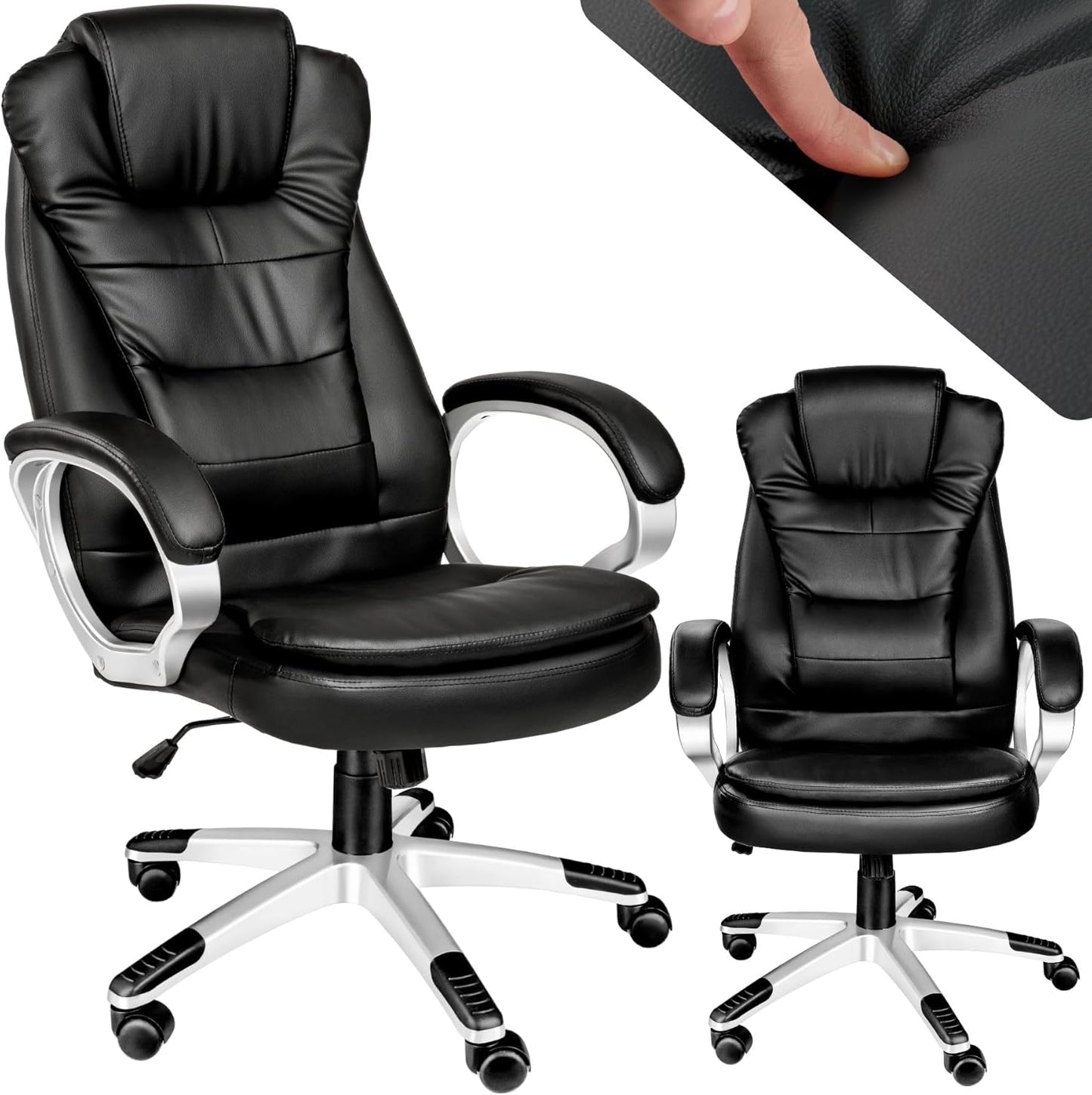Ergonomischer Chefsessel mit Wippmechanik, Schwarz | Nr. 400578