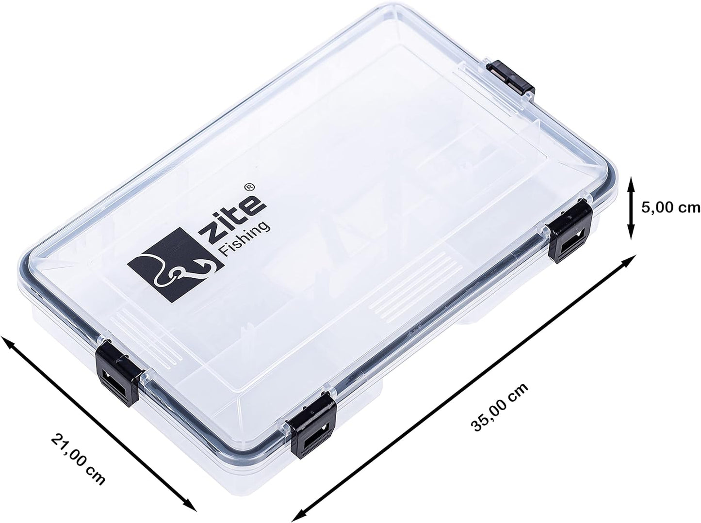 Wasserdichte Tackle-Box für Angelzubehör (35x21x5cm), 35x21x5 cm - 1 Stück