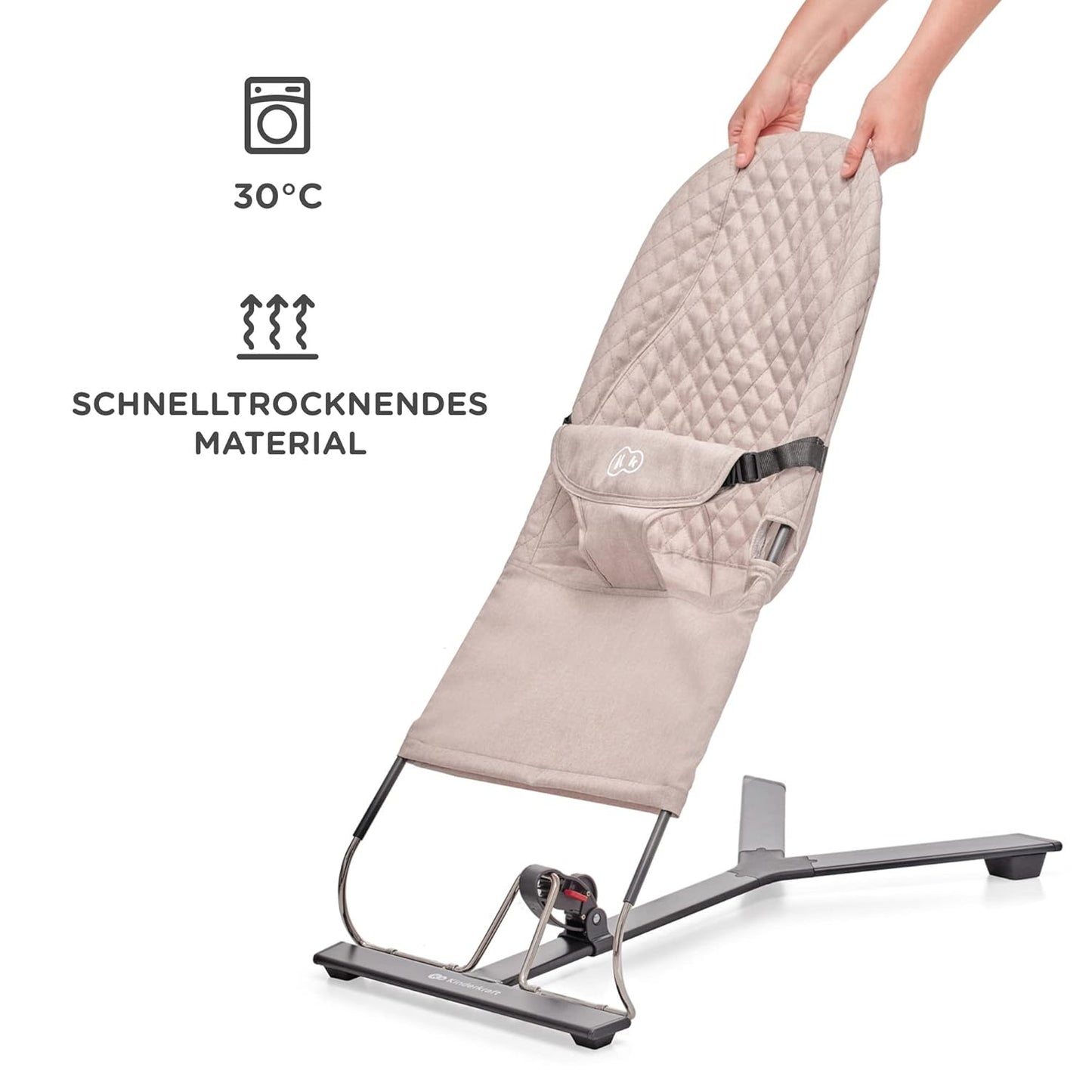 Babywippe Mimi mit Spielbügel und verstellbarer Rückenlehne, Beige