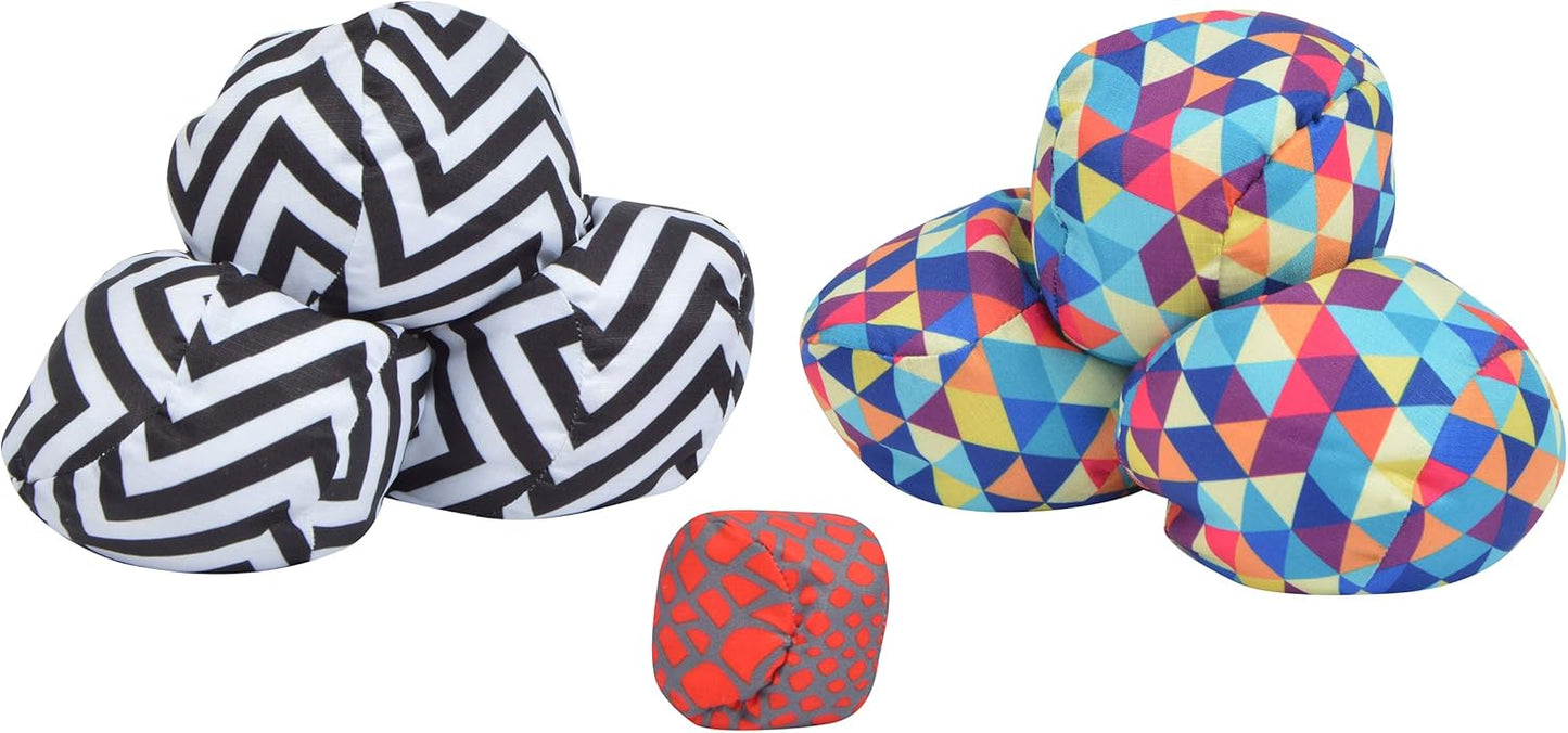 Soft-Boule Set mit Tragetasche, Triangle/Ziczac - Colorful/Black-and-white