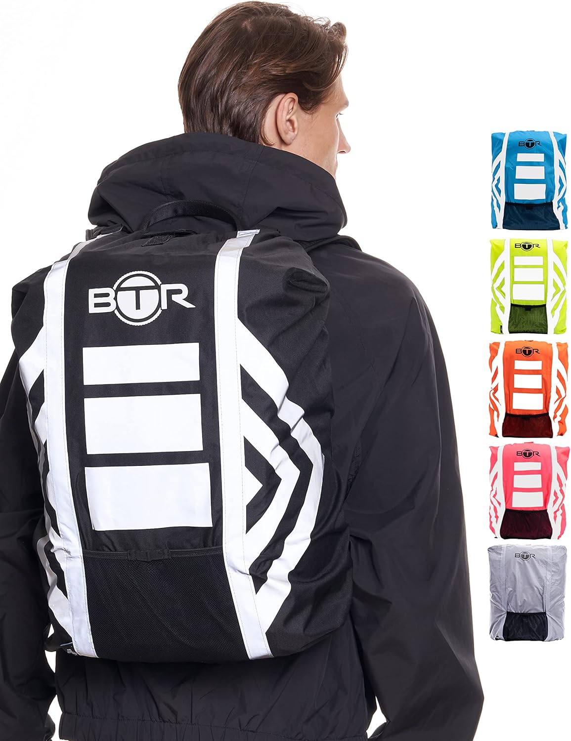Wasserfester Rucksack-Regenschutz, Schwarz, Grösse (57cm x 47cm)
