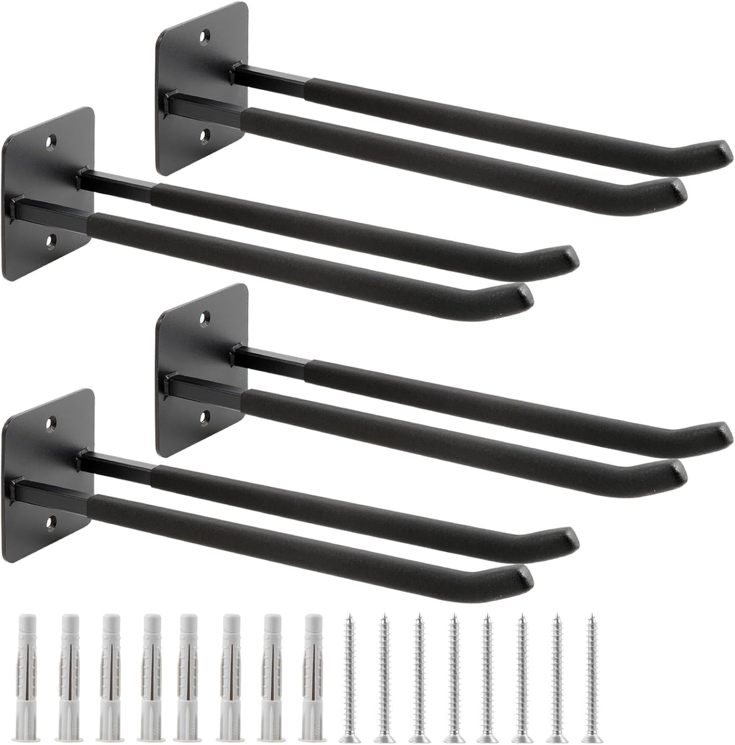 4-teiliges Garagenhaken-Set, 4 Stück Vierkantrohrhaken -14"