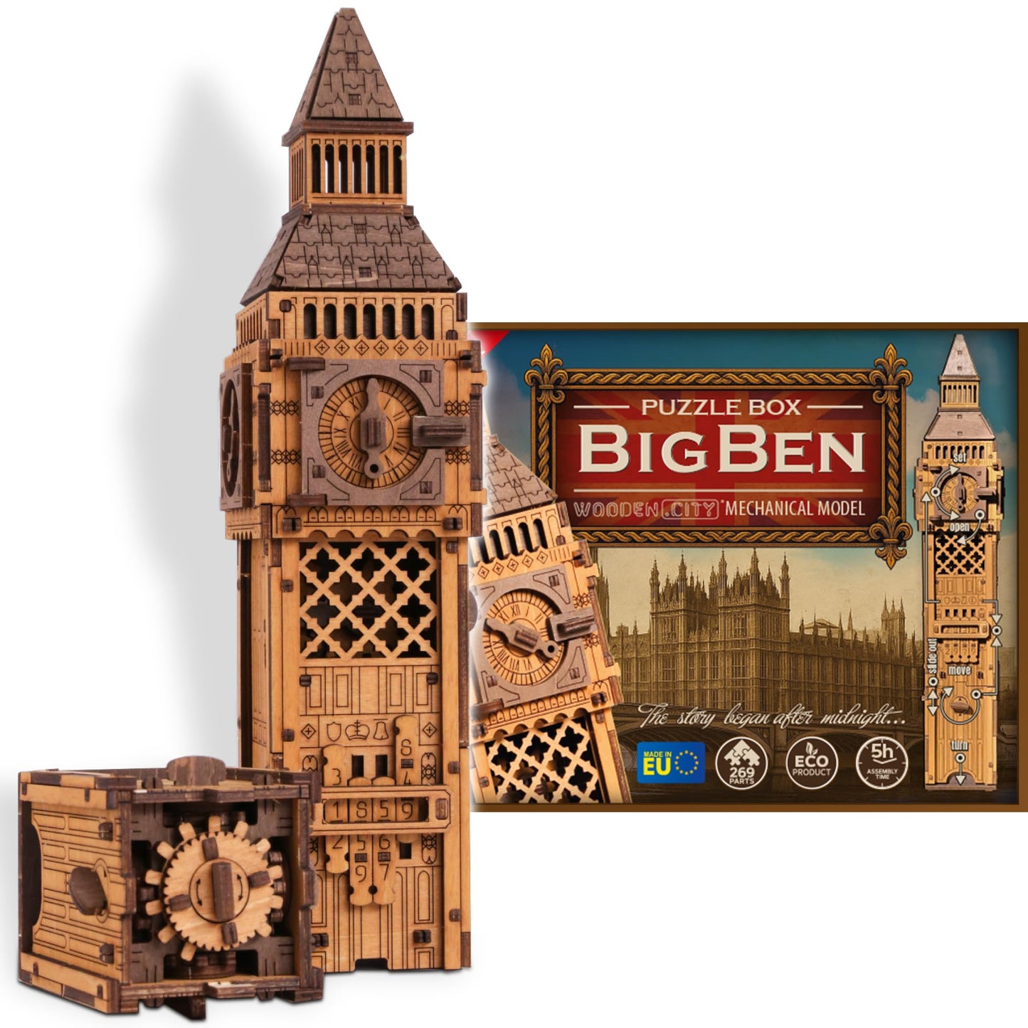 Holzpuzzle Box Big Ben
