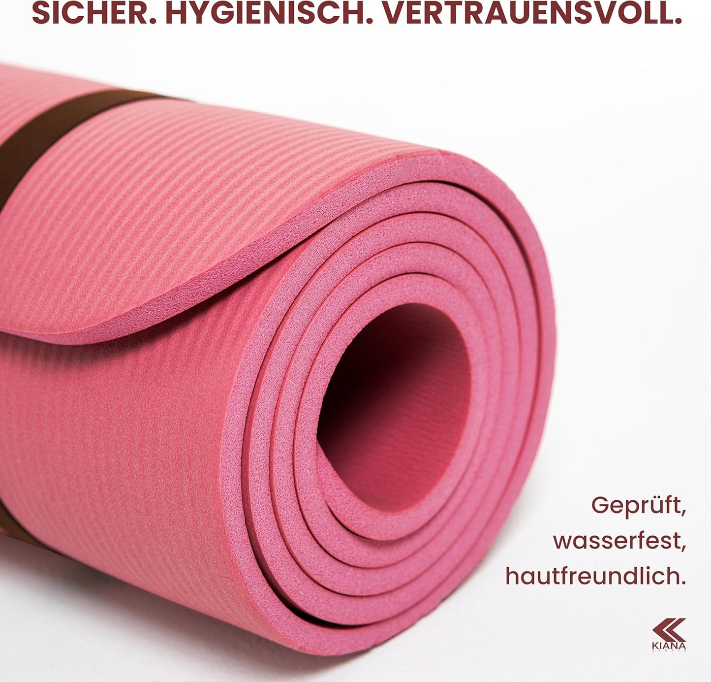 Rutschfeste Yogamatte, Dick (1,5 cm) Rosa
