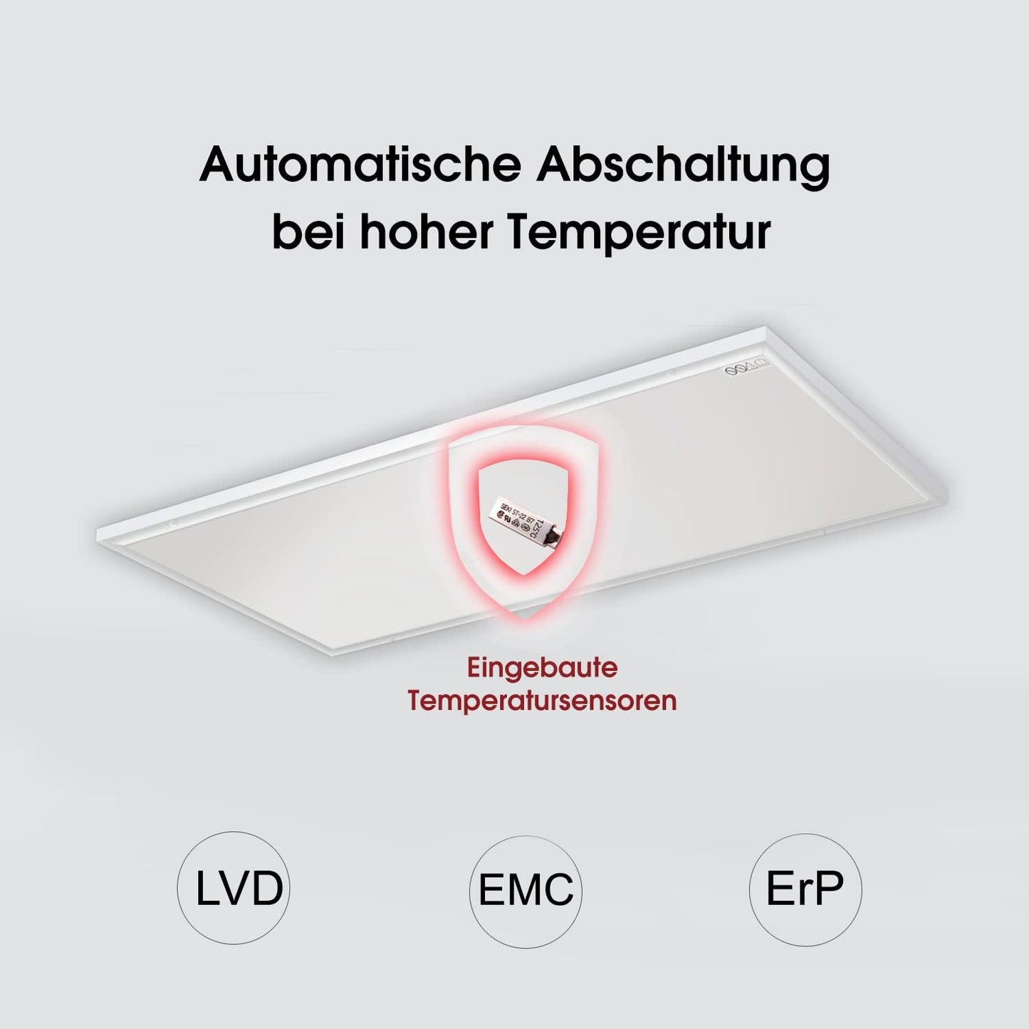 Infrarotheizung für die Decke mit Thermostat, 400Watt+Deckenmontage+Thermostat
