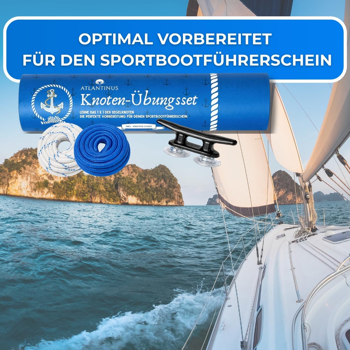 Knotenset für Sportbootführerschein mit Videoanleitung