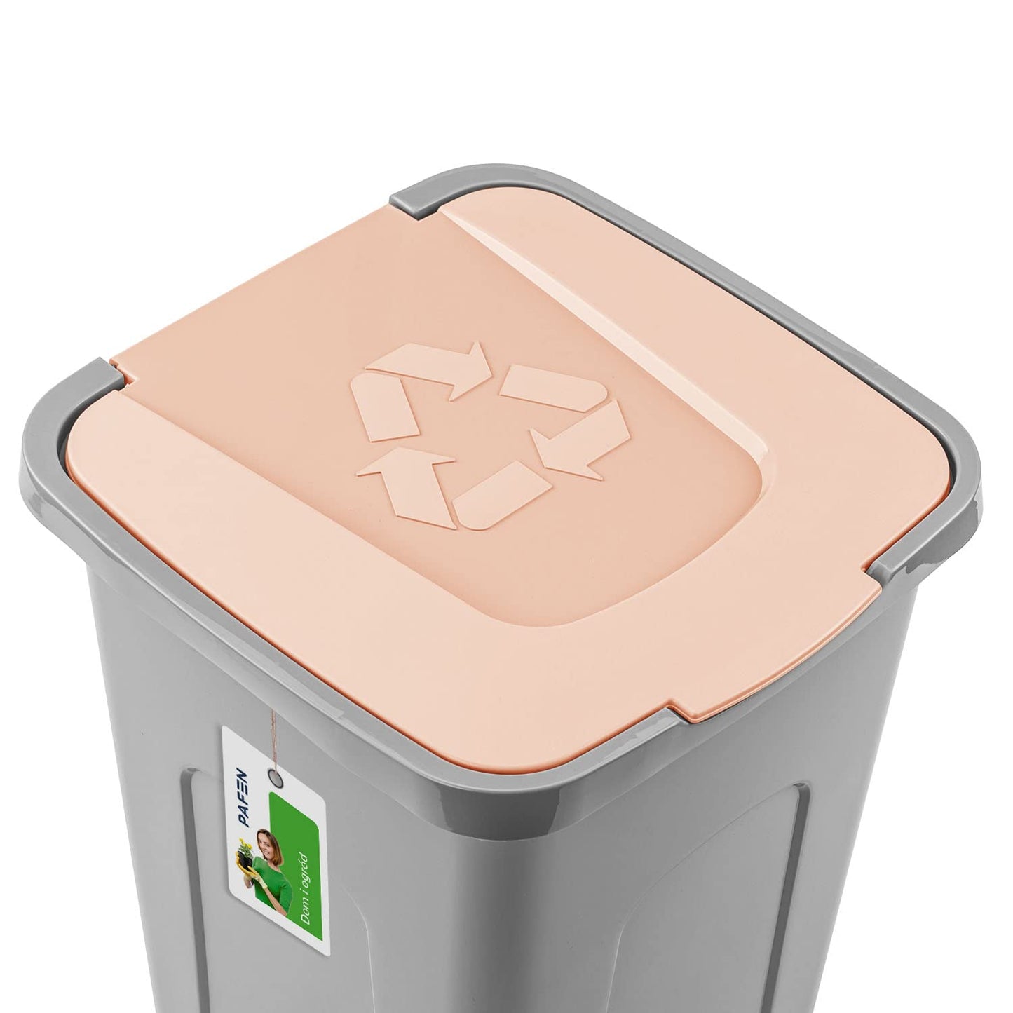 Mülleimer mit Deckel, 1 Grau – Braun