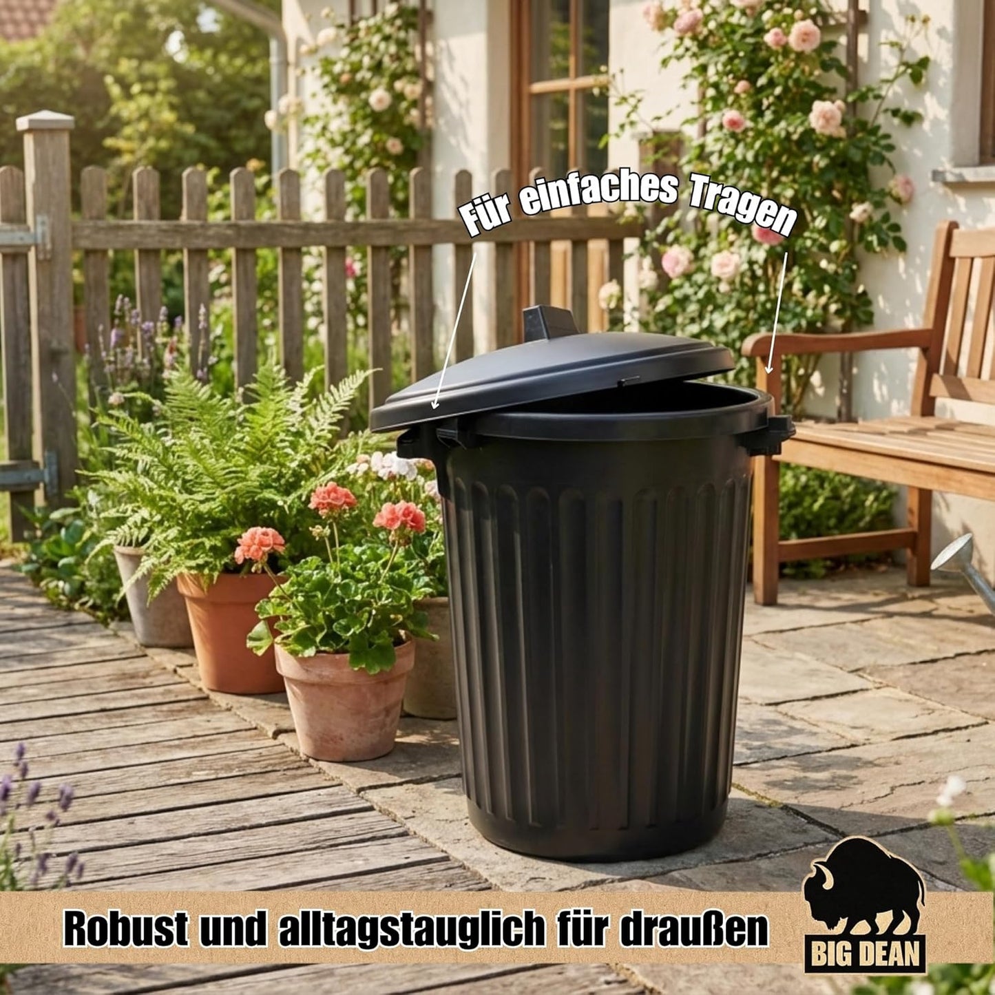 Mülltonne mit verschliessbarem Deckel