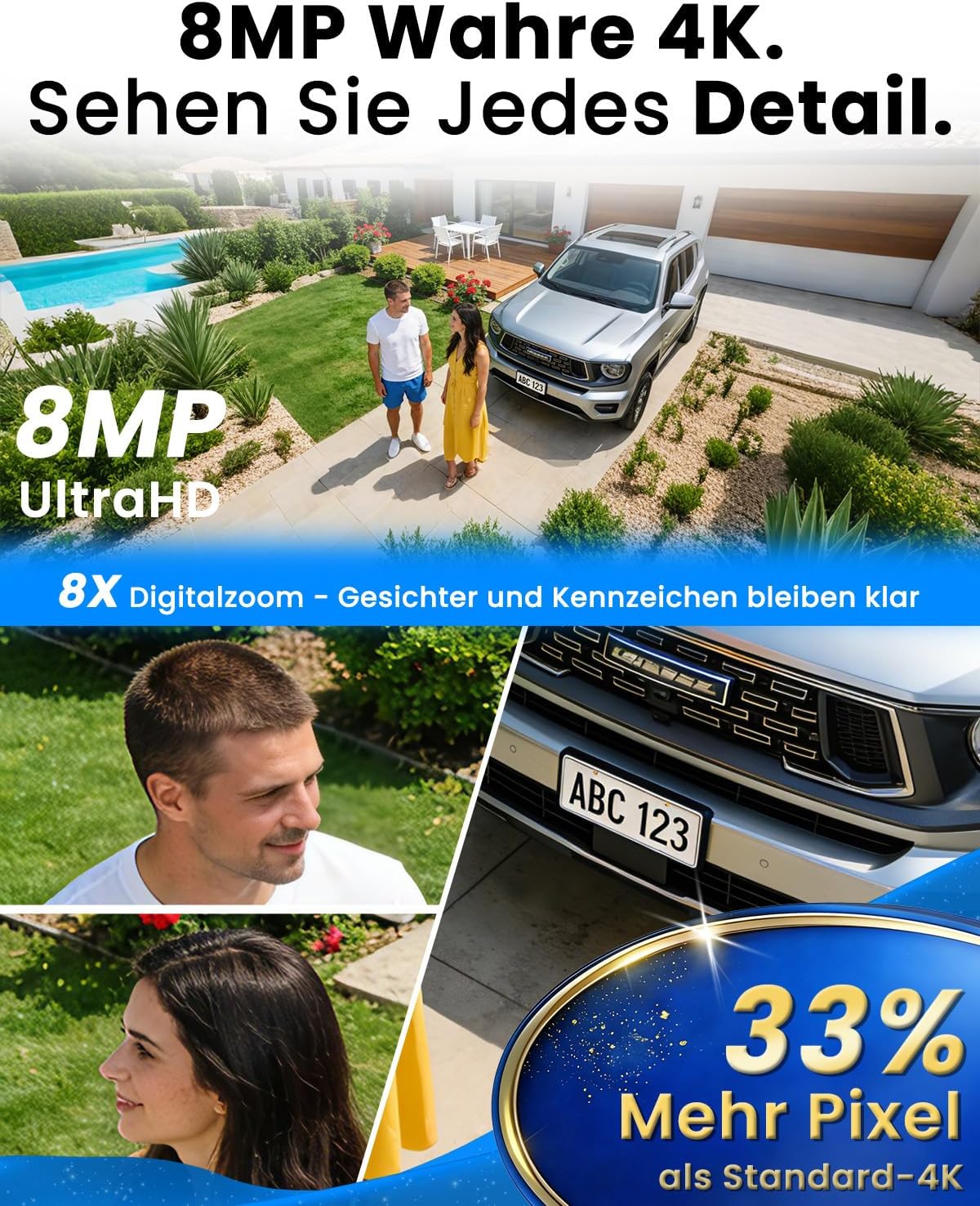 2er-Set Überwachungskamera mit Solar, 2-kamera-set
