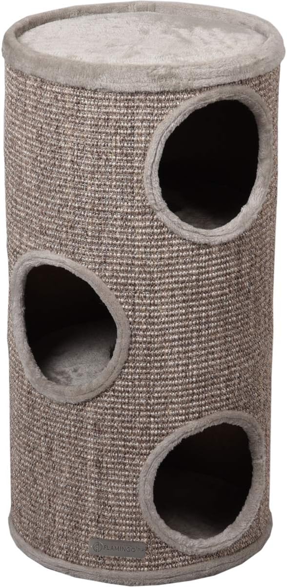 Kratztonne Greta M mit 3 Etagen, Grau / Natur / Hellbraun M (1er Pack)