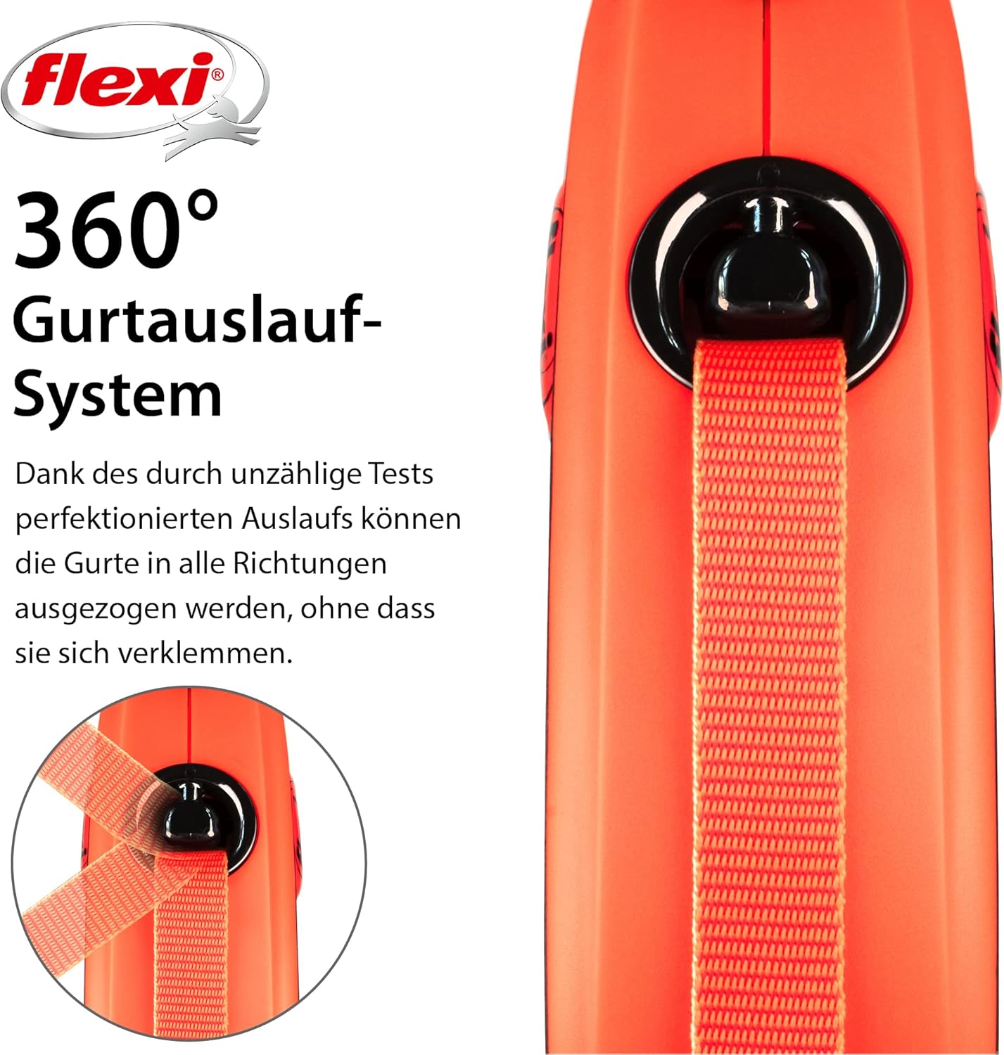 Xtreme Roll-Leine, schwarz/orange S (1er Pack)