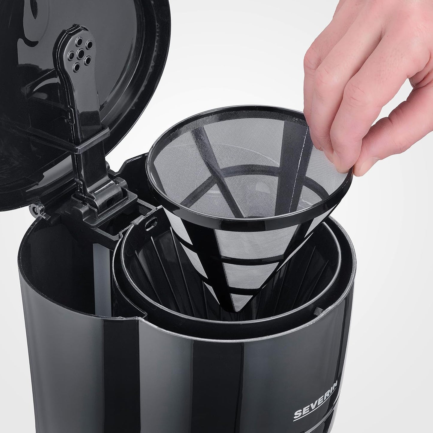 Filterkaffeemaschine mit Glaskanne & Permanentfilter, Schwarz, 900 W - 10 Tassen