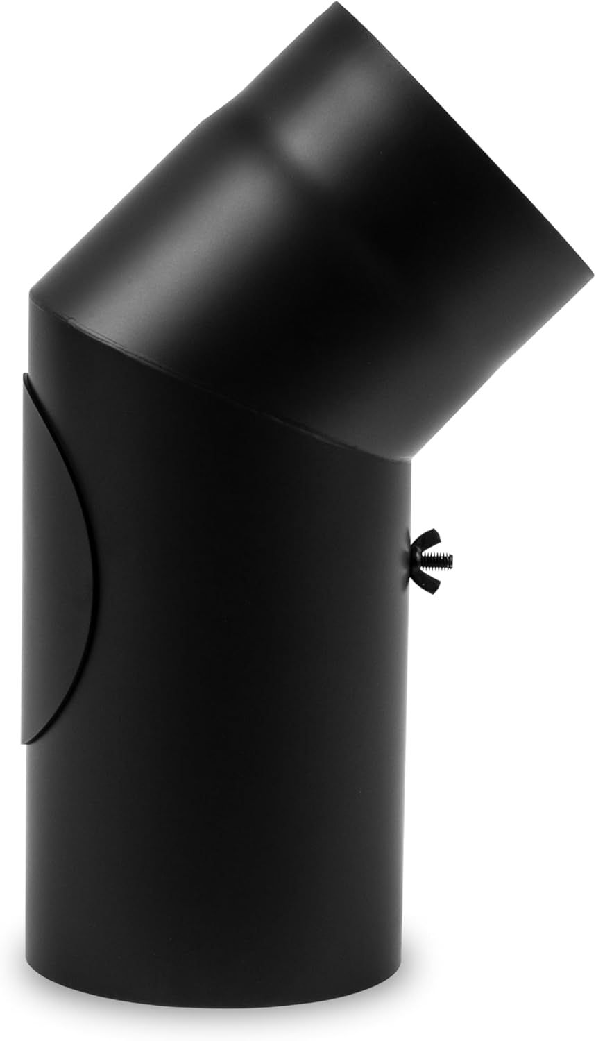 Ofenrohr-Bogen 45° mit Tür 150 mm, Bogen 45° mit Tür - Ø 150 mm Schwarz