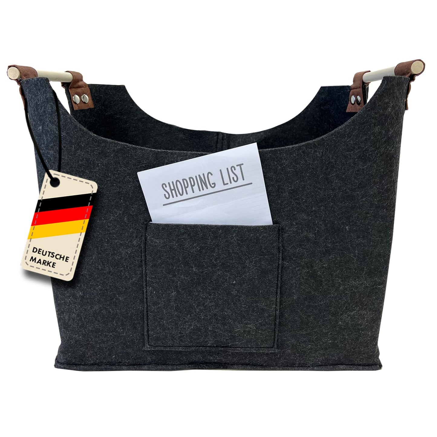 Kaminholzkorb mit Griffen